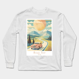 Vintage Retro Road Trip USA Long Sleeve T-Shirt